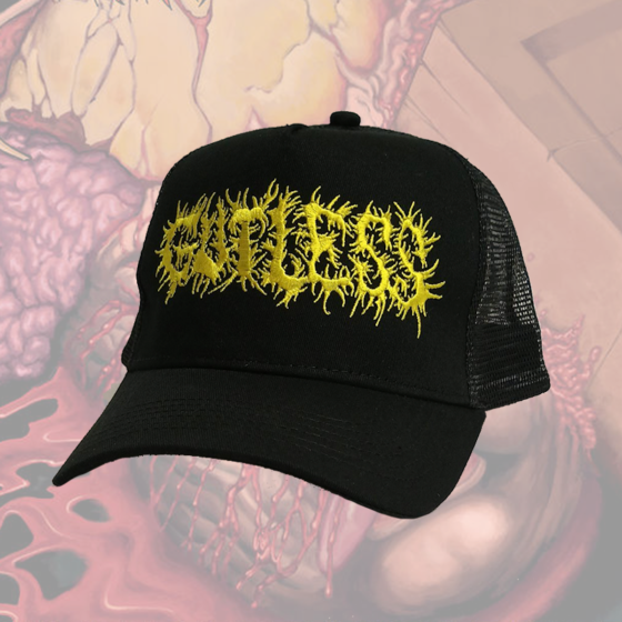 Gutless embroidered logo trucker hat