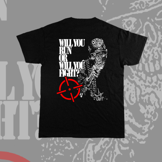 Deceptor – Run or fight t-shirt (with backprint)